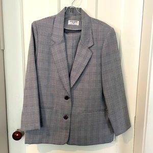 Alfred Dunner houndstooth plaid pants suit